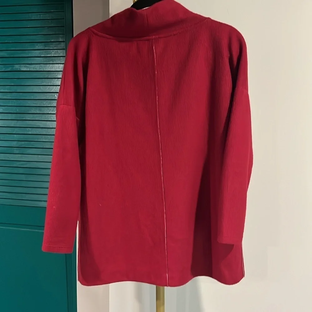 Anthropologie NWOT cowl neck ribbed red sweater